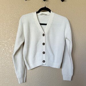 H&M Cream Button-Up Cardigan
